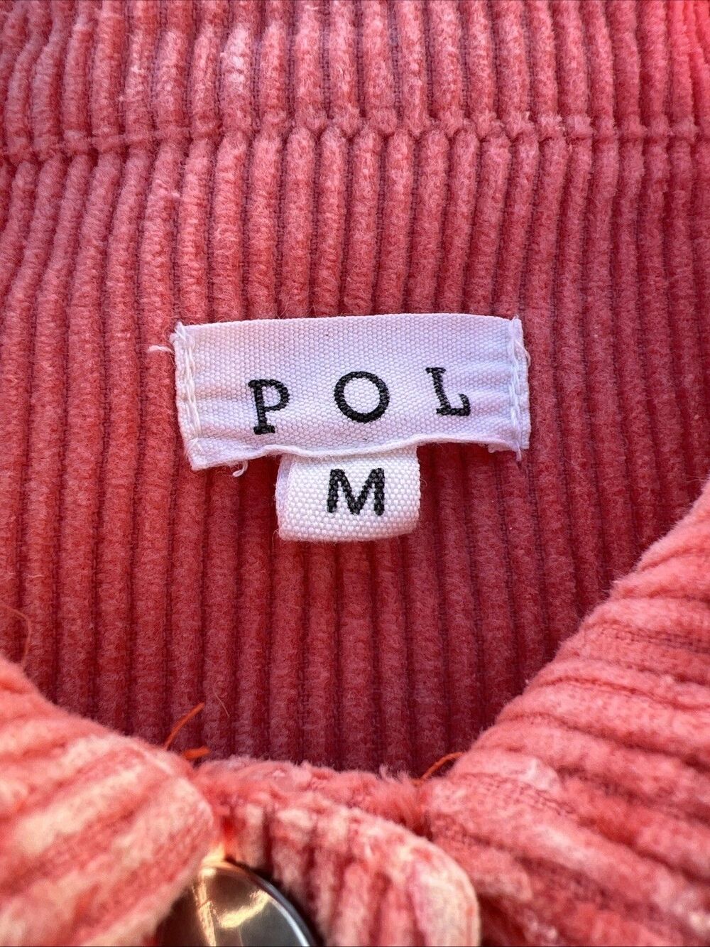 POL Medium Women's Coral Corduroy Jacket boho festival chic cotton cropped - Picture 3 of 7